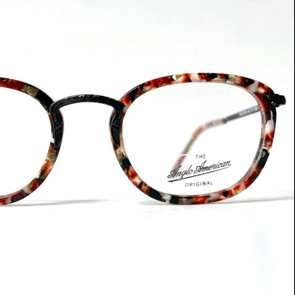 Anglo American Optical Mosaic Confetti Red Orange Multi Marble Acetate 'Rialto'